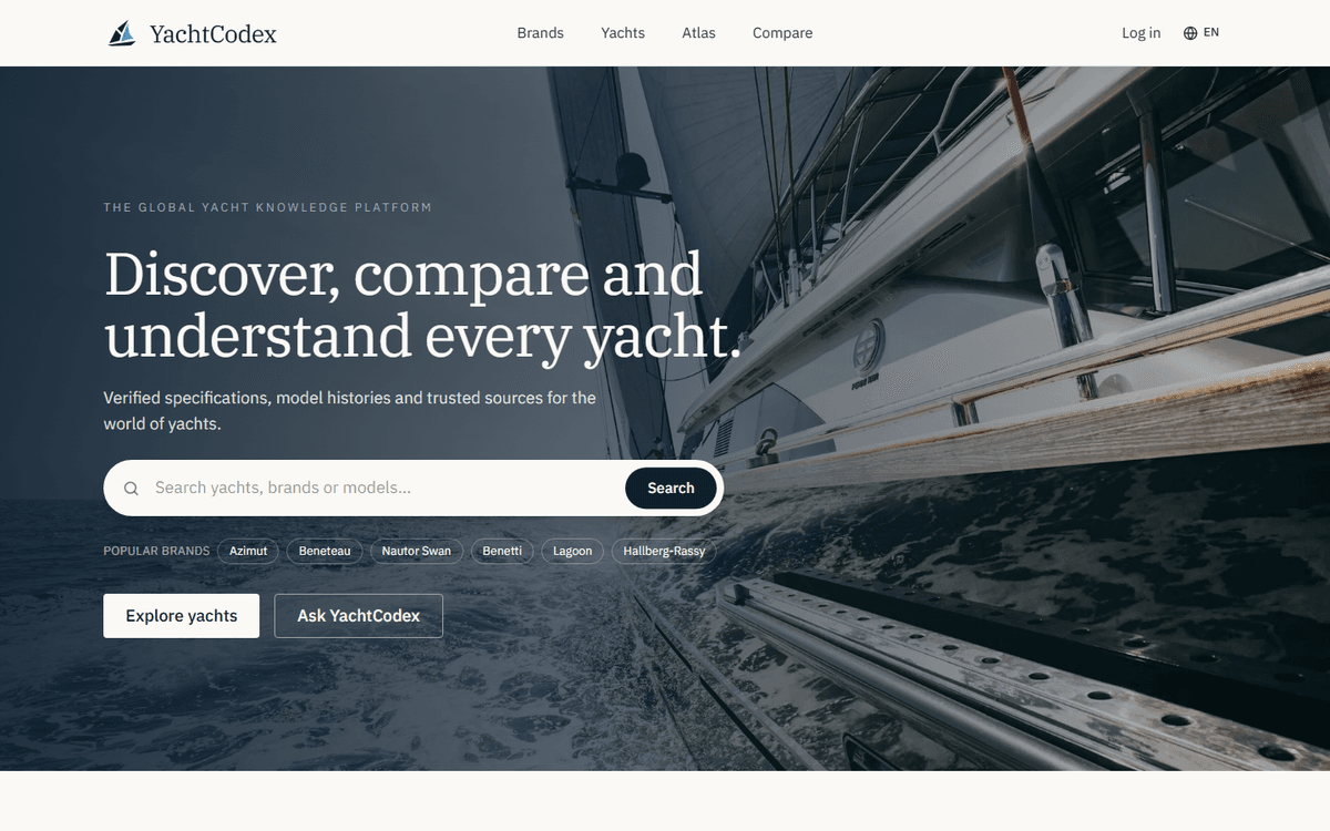YachtCodex website screenshot